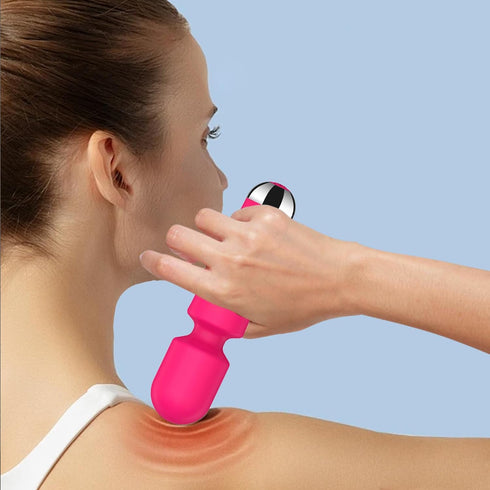 Kitppit Portable Cordless Body Muscle Massager Multiple Speeds and Modes Neck Relief Waterproof (Rose)