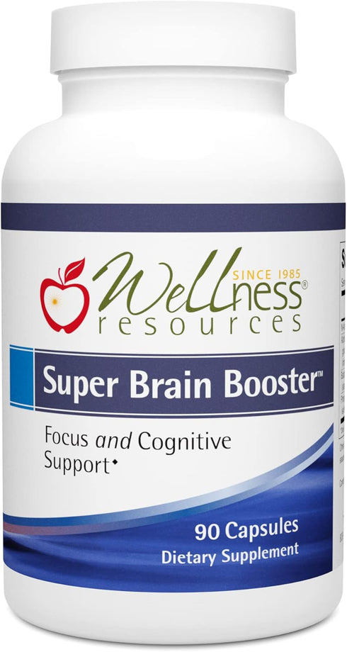 Wellness Resources Super Brain Booster with Phosphatidylserine, N-Acetyl Tyrosine, Alpha GPC, Bacopa (90 Capsules)