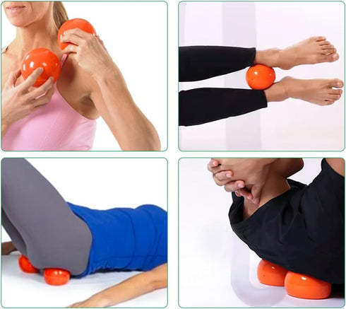 TWAKYIS 4 Inch Yoga Massage Ball Smooth Ball Adjustable Firmness Massage Roller Balls for Back, Neck & Floor Therapy