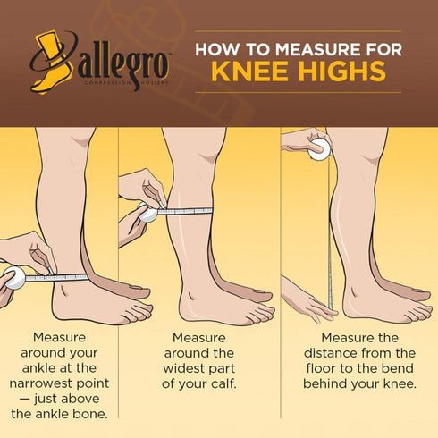 Allegro 15-20 mmHg Essential 16 Sheer Compression Support Hose, Knee High, Closed Toe