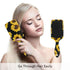 Sunflower Black Hair Brush for Wet & Dry Hair, Soft Bristles Anti-Static Air Cushion Comb for Women