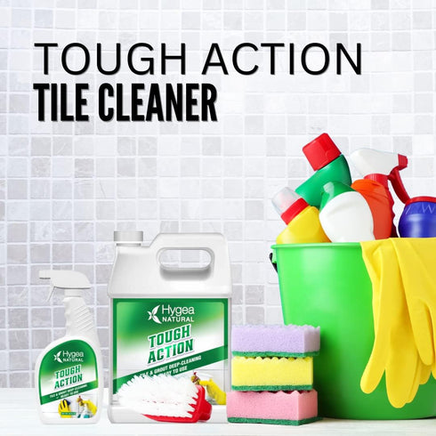 Tough Action Tile & Grout Deep Cleaning Spray and Refill - Biodegradable, Cleans & Enhances Color of Stone Without