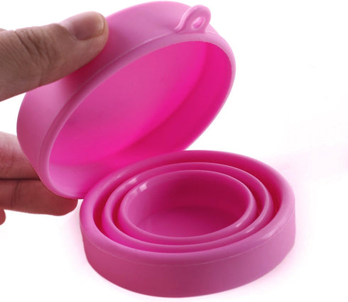 Set Collapsible Silicone Foldable Sterilizing Cup for Feminine softcups Menstrual Cups Storing and Cleaning Your Heavy