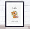 The Card Zoo New Baby Birth Details Christening Nursery Bear Initial L Keepsake Gift Print