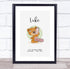 The Card Zoo New Baby Birth Details Christening Nursery Bear Initial L Keepsake Gift Print