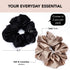 Kitsch Satin Hair Scrunchies for Women - 2 pcs (Black/Gold) - Softer Than Silk