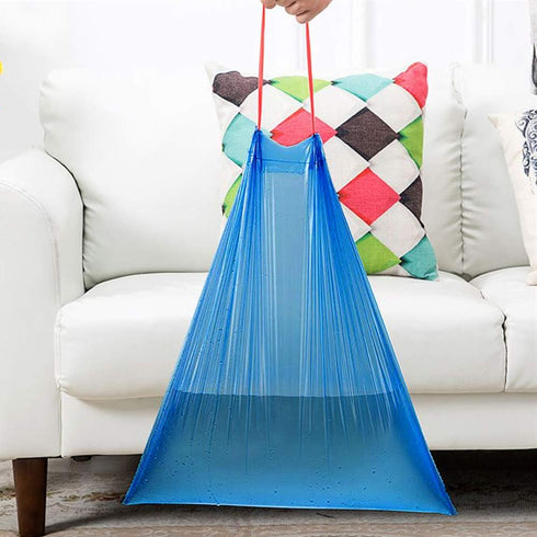 10 Gallon Kitchen Garbage Bags with Drawstring, Blue, 2 Rolls/110 Bags