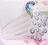 Wedding Bridal Headpiece Rhinestone Hair Comb, Women Peacock Hair Clip Side Comb Hair Accessory (Blue)