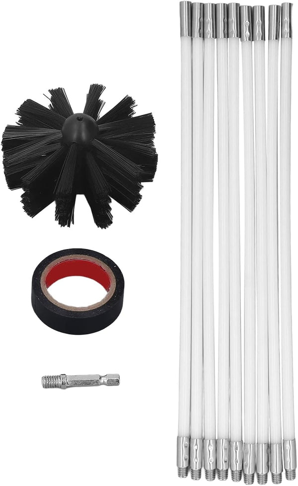 Dryer Vent Cleaner Kit, 20ft Flexible Lint Brush with Drill Attachment for Fast Cleaning