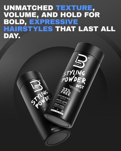 L3 Level 3 Styling Powder, Natural Look Mens Powder, Easy to Apply with No Greasy Residue