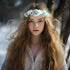 Vivivalue Boho Flower Headband Women Floral Crown Hair Wreath with Ribbon for Wedding Party Festival Photos Blue