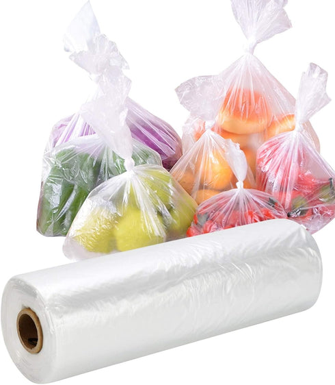 12" X 16" Plastic Bags for Food Storage, 350 Bags/Roll Clear Produce Bags for Bread, Fruits, Vegetables Bulk