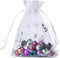 Wudygirl 100pcs Drawstring Organza Bag, 3.54X4.72 Inch, White Butterfly for Wedding Favors