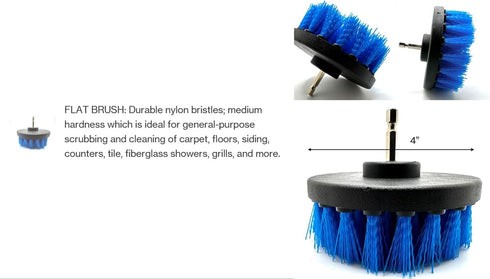 4 Piece Drill Brush Attachment Set, Scrubbing Pad and Sponge, Deep Cleaning Kit for Bathroom Kitchen and Car