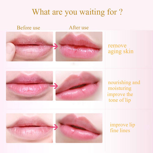 Lip Mask, 30PCS Collagen Crystal Pink Lip Care Gel Pads, Moisturizing Anti-Wrinkle Treatment
