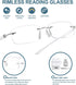 BLUELESS Rimless Small Reading Glasses for Men and Women (Transparent)