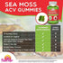 Sea Moss Gummies with Apple Cider Vinegar, Bladderwrack & Burdock Root, Vegan Organic 70 Ct for Adults & Kids