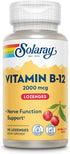 SOLARAY Vitamin B-12 2000 mcg, No Sugar, Natural Cherry Flavor, 90 Lozenges