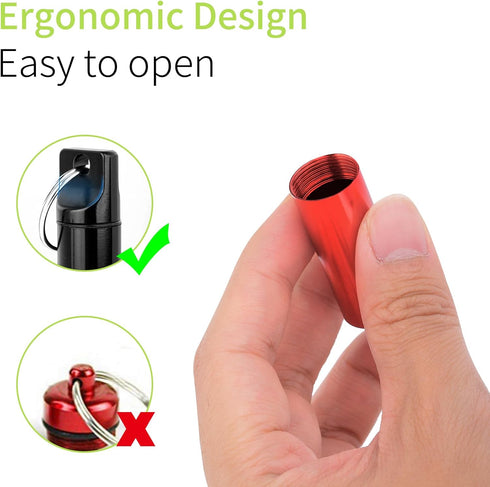 3Pcs Portable Keychain Pill Holder, Waterproof Pill Organizer, Mini Pill Box for Emergency & Nitroglycerin