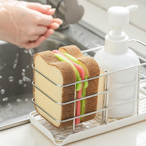 ZORZA Cute Fun Toast Shape Sponge - 1 Pcs Thickened Sandwich Style Scrub for Effective Dish Washing