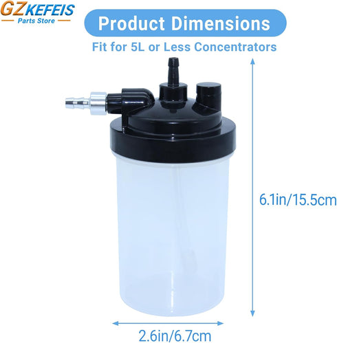 GZKEFEIS 5L Health Personal Care Upgraded Oxygen Humidifier Bottle for or Less Concentrators, Universal Fit