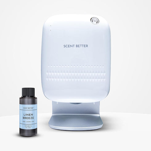 Scent Better Pro - Smart Bluetooth Essential Oil Diffuser for Home, Hotel, Spa, Office, Waterless - Includes Free Linen
