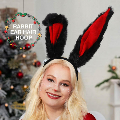 Light Up Bunny Ears Headband, LED Rabbit Ears Hair Bands Cosplay Costume Accessories for Women