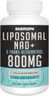 Liposomal NAD+ 800 mg with Trans-Resveratrol 300 mg: Max Absorption Supplement for Healthy Aging, 60 Softgels