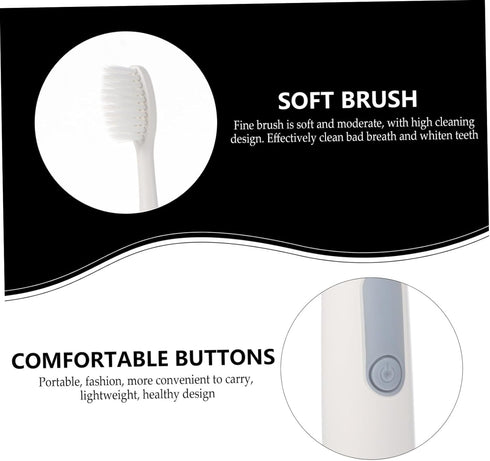 Yardwe Electric Toothbrush with Soft Bristles and Replaceable Heads Portable Rechargeable Sonic Teeth Cleaning Tool
