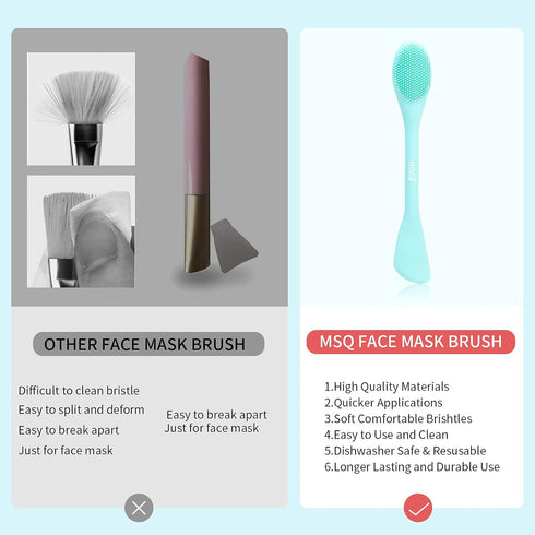 MSQ Silicone Face Mask Brush, 2 Pack Soft Facial Cleansing Scrubber for Skincare