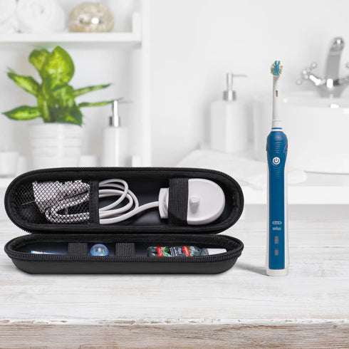 Nincha EVA Electric Toothbrush Case - Durable Hard Shell Travel Case with Mesh Pocket for Most Powered Toothbrushes