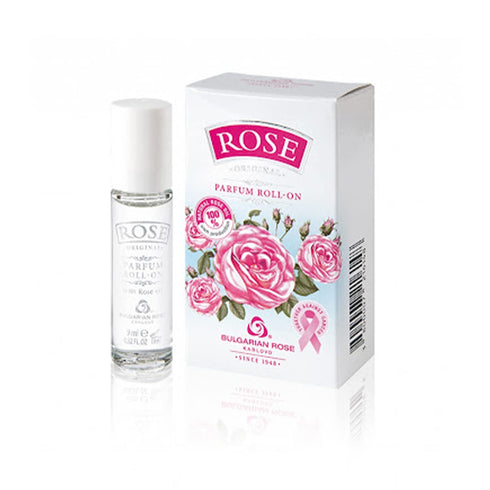 Bulgarian Rose Perfume Roll-On with Natural Rose Oil, Alcohol-Free Unisex Aromatic Fragrance, 9ml