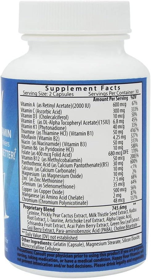 Bottle - Multivitamin for Better Mornings – Live & Feel Better with Milk Thistle, Prickly Pear, B & C Vitamins, 30