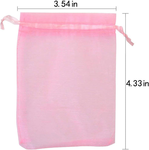 50pcs Organza Bags-Mix Color 3.54''x4.33'' Satin Drawstring Pouch for Wedding Party Favor Gift Bags