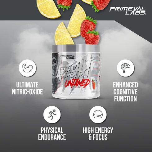 Primeval Labs Ape Untamed Pre Workout Powder, 40 Servings Strawberry Lemonade for Pumps & Focus