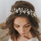 Unsutuo Flower Bride Wedding Headbands - Silver Crystal Bridal Hair Vine for Women & Girls