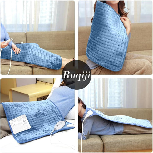 RUQIJI 17''x33'' 120 Off&6 Settings, XXXL King Size Flannel Electric Heating Patches with Minutes Auto Shut Temperature