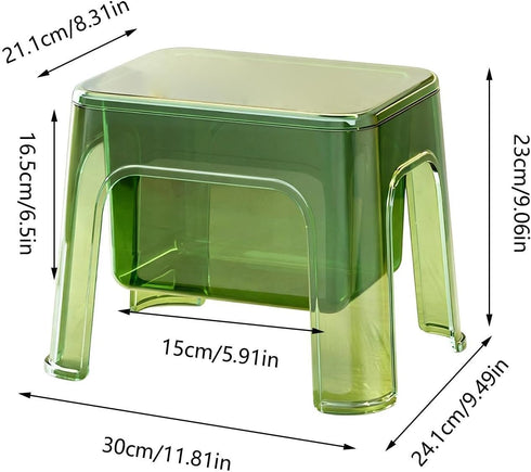 Generic Shower Stool - Clear Bathroom Bench with Storage Space,Seat for Shower - for Bathroom Kitchen Bedside Vanity