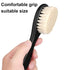 Shappy 2 Pieces Barber Fade Brush and Neck Duster Cleaning Grooming Tool with Wooden Handle (Black)