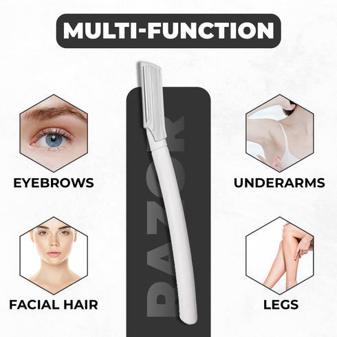 Visage Precision Facial Razors, Touch-up Dermaplaning Tool for Eyebrow and Facial Hair Removal, 3 Count