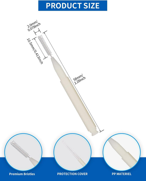 Interdental Brush, 80pcs Disposable Toothpick Dental Flossing Tools, Oral Hygiene Flosser Tooth Cleaning Head (White