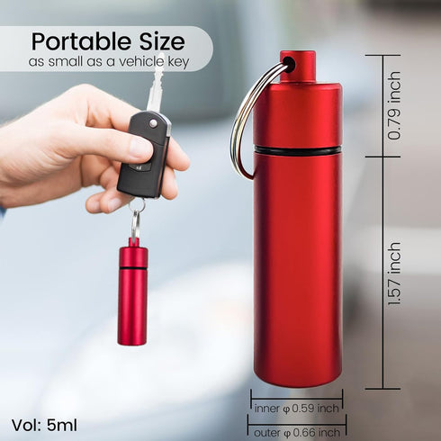 Small Portable Pill Organizer Keychain, 3 Pack Waterproof Metal Pill Holder for Travel