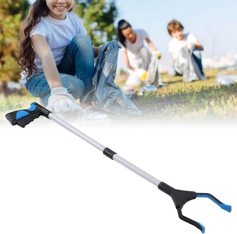Trash Grabber, Aluminum Alloy ABS Material, Folding Design, Lightweight Portable Blue Black Labor Saving Picker