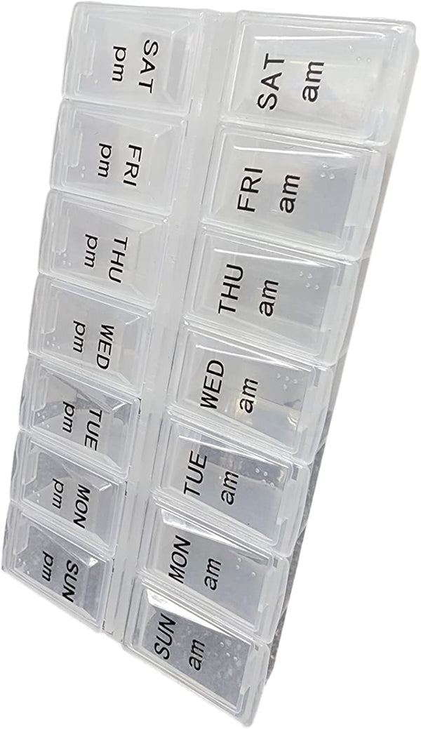 London Health Products Twice a Day Pill Organizer, Weekly Day and Night Pill Container, Day