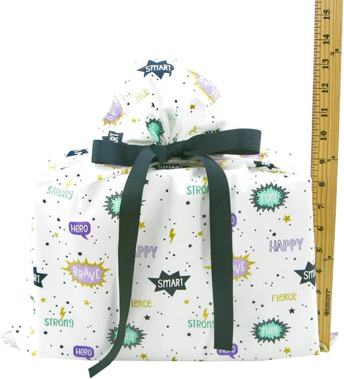 VZWraps You're Awesome Reusable Fabric Gift Bag for Birthday, Graduation, Father's Day (Medium 17 x 18 Inches)