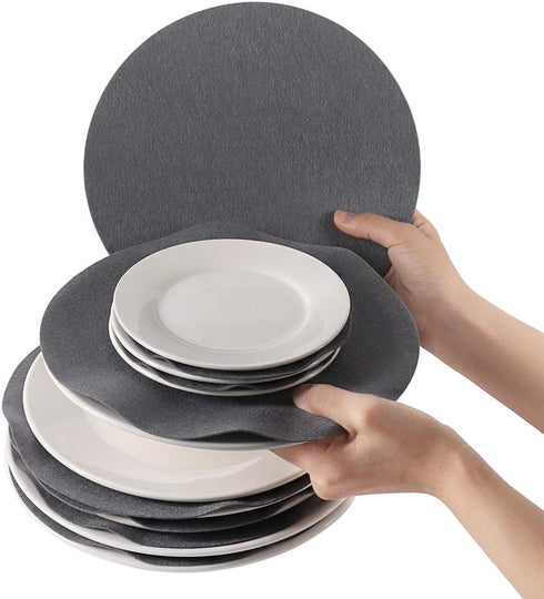 Soft Felt Plate Protectors, Set of 30 with 2 Different Sizes, Dish Protectors Pads for Cookware Storage