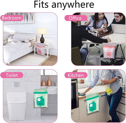 Portable Car Trash Bag - Easy Stick-On Disposable Garbage Bags - 100% Leak-Proof Durable Kitchen Storage Bag for Cars,