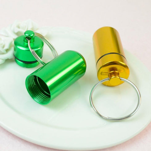 Onwon Waterproof Aluminum Pill Box Case, Keychain Container, 6 Pcs in 6 Colors