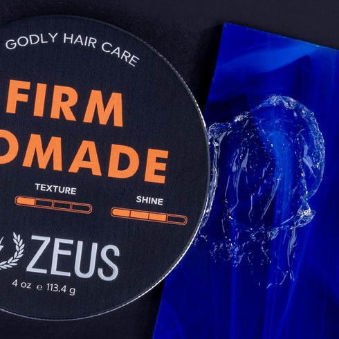 ZEUS Water-Based Pomade, Natural Shine All Day Hold, MADE IN USA, 4 oz