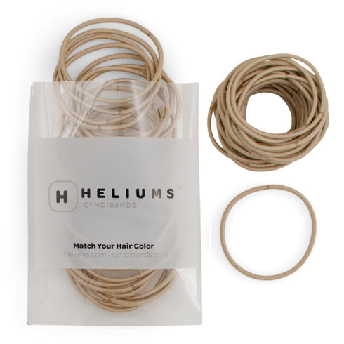 Heliums Thin Hair Elastics - Sandy Blonde, 2mm Ties for Thin Hair, 1.75 Inch, 40 Count